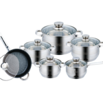 Batterie de Cuisine 12 Pieces en Inox
