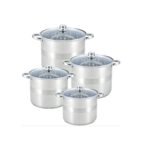 Set de Marmites Profonde en Inox 4 Pieces