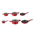 Batterie de Cuisine en Pierre 11 Pieces Rouge