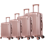 Royal Swiss Set de 4 Valises - 4 Roues 360° - Couleur Rose