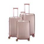 Royal Swiss Set de 3 Valises - Légère - 4 Roues - 360° - Serrures à Combinaison - Rose Gold