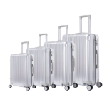 Royal Swiss Set de 4 Valises - Légère - 4 Roues - 360° - Serrures à Combinaison - Silver
