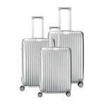 Royal Swiss Set de 3 Valises - Légère - 4 Roues - 360° - Serrures à Combinaison - Silver
