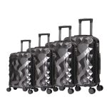 Royal Swiss Set de 4 Valises Design Luxe Diamond Roues 360° Noir