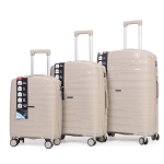 Royal Swiss Luxe Set de 3 Valises - S/ M/ L - Roulettes 360° - Beige